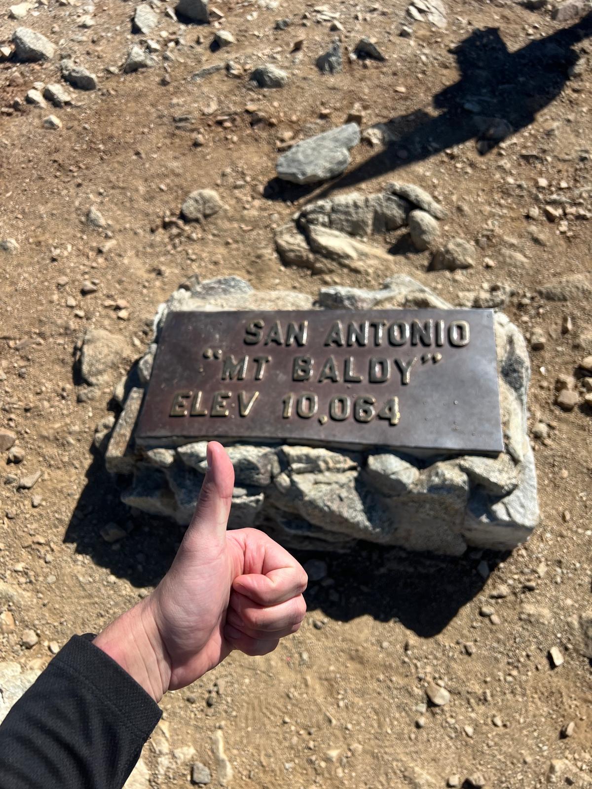 Mt. Baldy summit plaque
