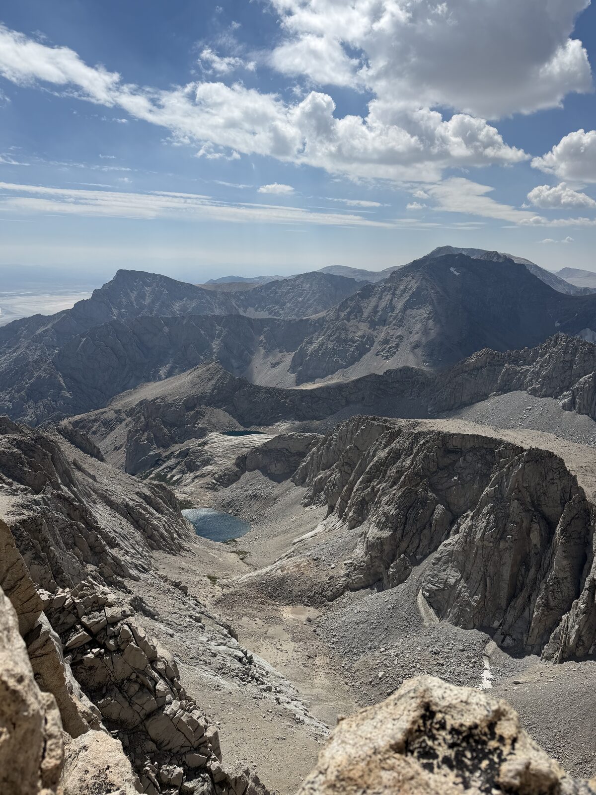 The basin below the ridge
