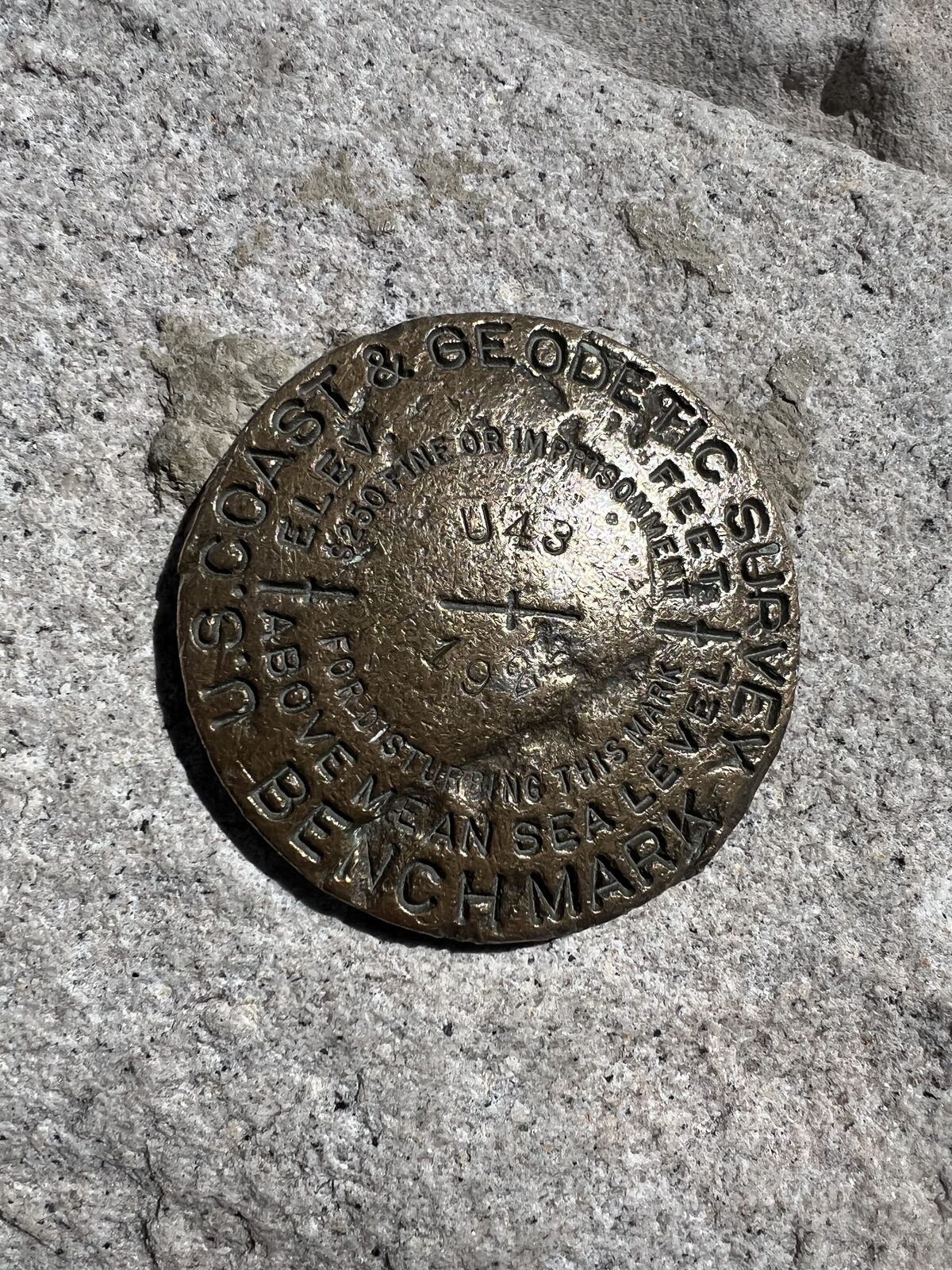 The survey benchmark set in the summit granite