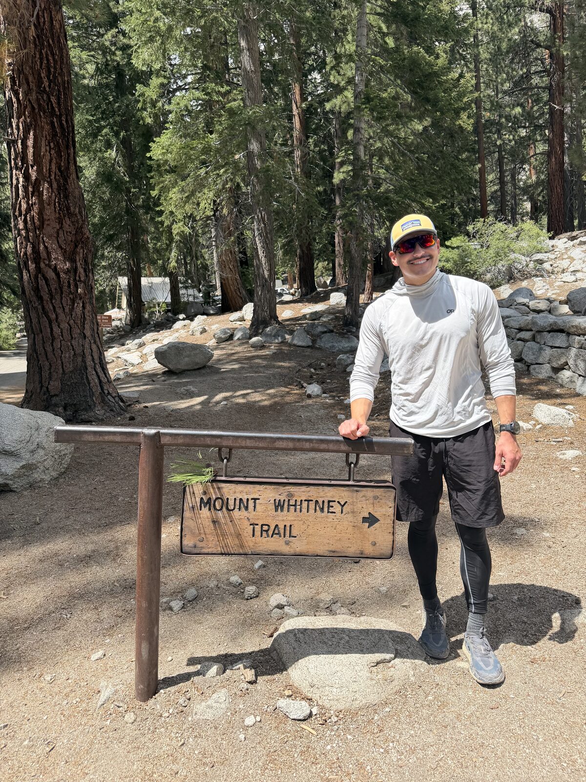 At the Whitney Trail sign the day before